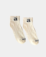 Cream Ankle Socks - Black