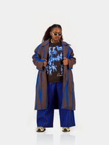 Stripe Melton Coat