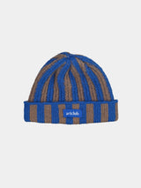 Merino Beanie - Blue and Brown