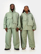 Seersucker Studio Hoodie - Sage