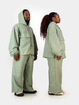 Seersucker Studio Hoodie - Sage