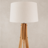 Assegai Tripod Floor Lamp with Tapered Linen Shade