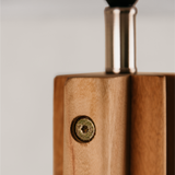 Assegai Tripod Floor Lamp with Tapered Linen Shade