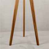 Assegai Tripod Floor Lamp with Tapered Linen Shade