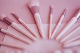 Blush Pink Brush Set with Pink Storage Bag