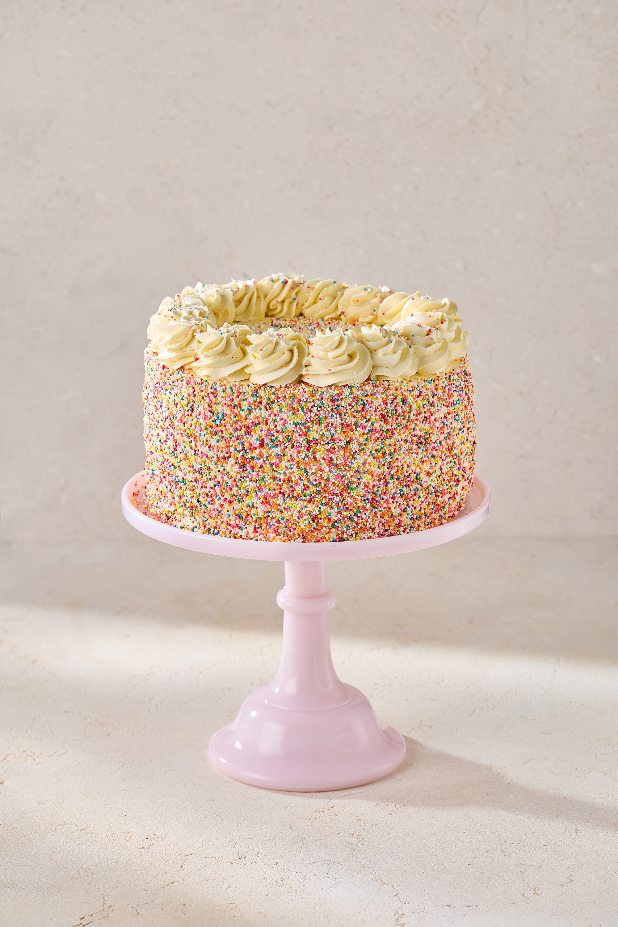 Rainbow Vanilla Birthday Cake