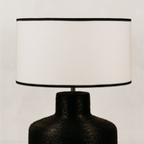 Banthu Twine Lamp with Linen Shade – Black