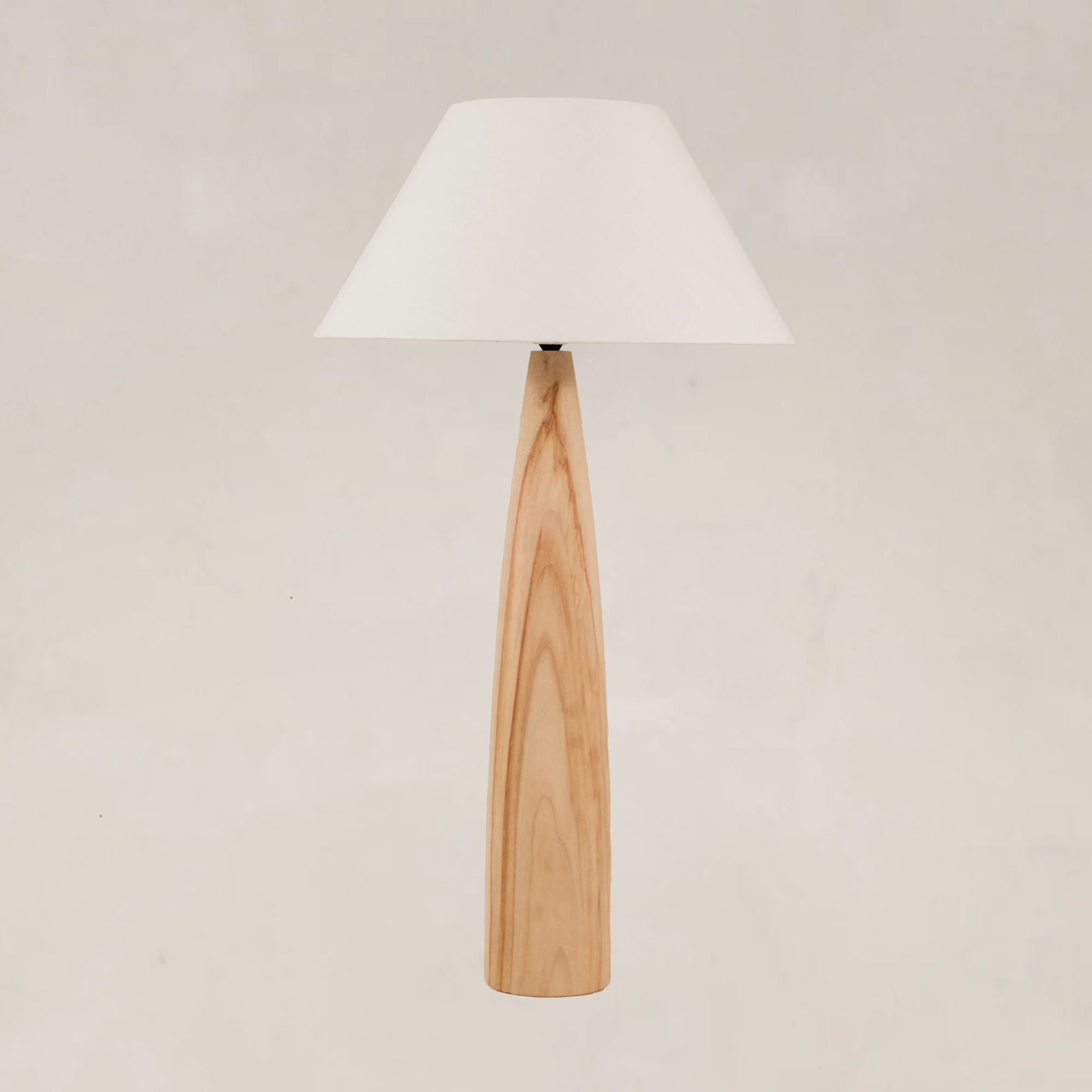 Baobab Table Lamp with Tapered Linen Shade – Blonde
