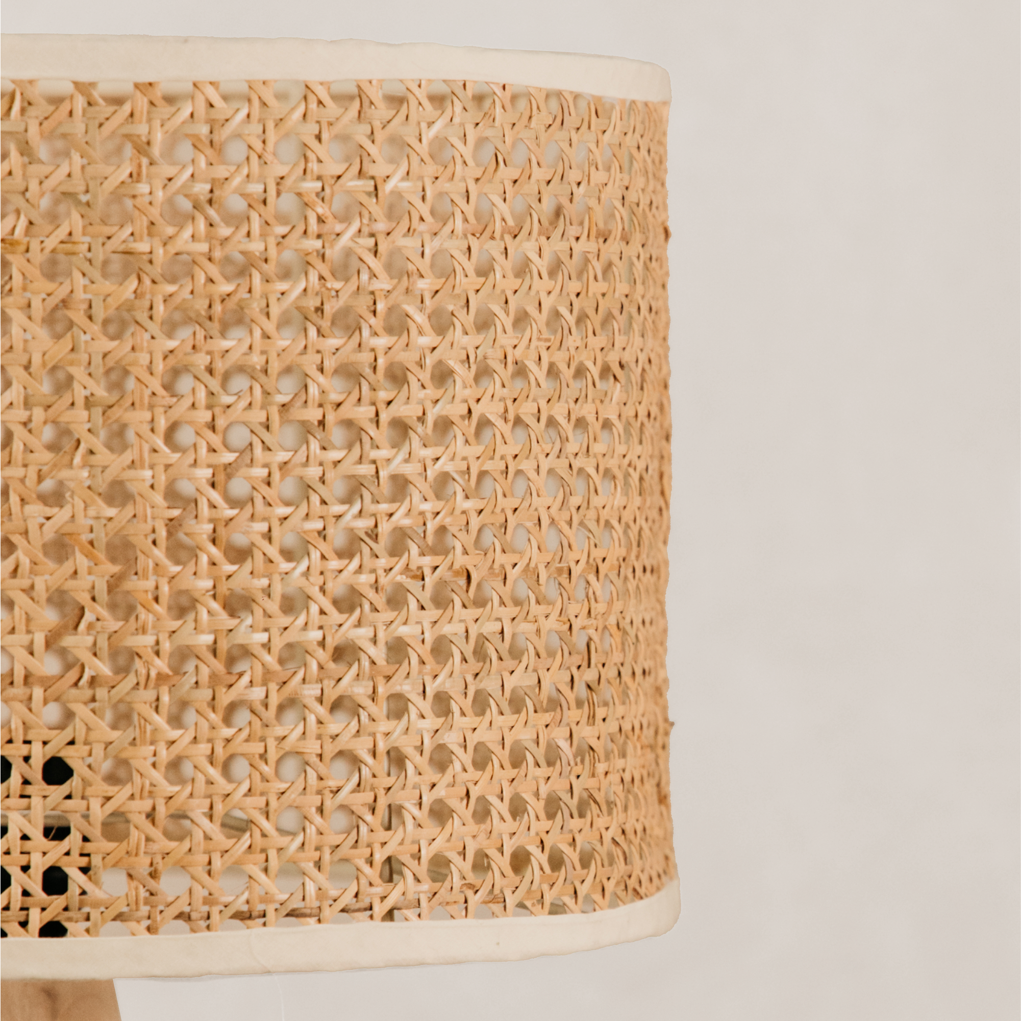 Baobab Table Lamp with Rattan Webbing Shade – Blonde