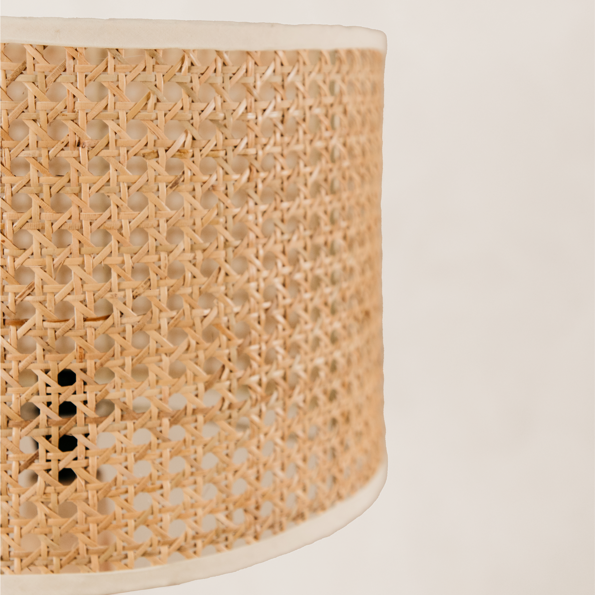 Baobab Table Lamp with Rattan Webbing Shade – Blonde