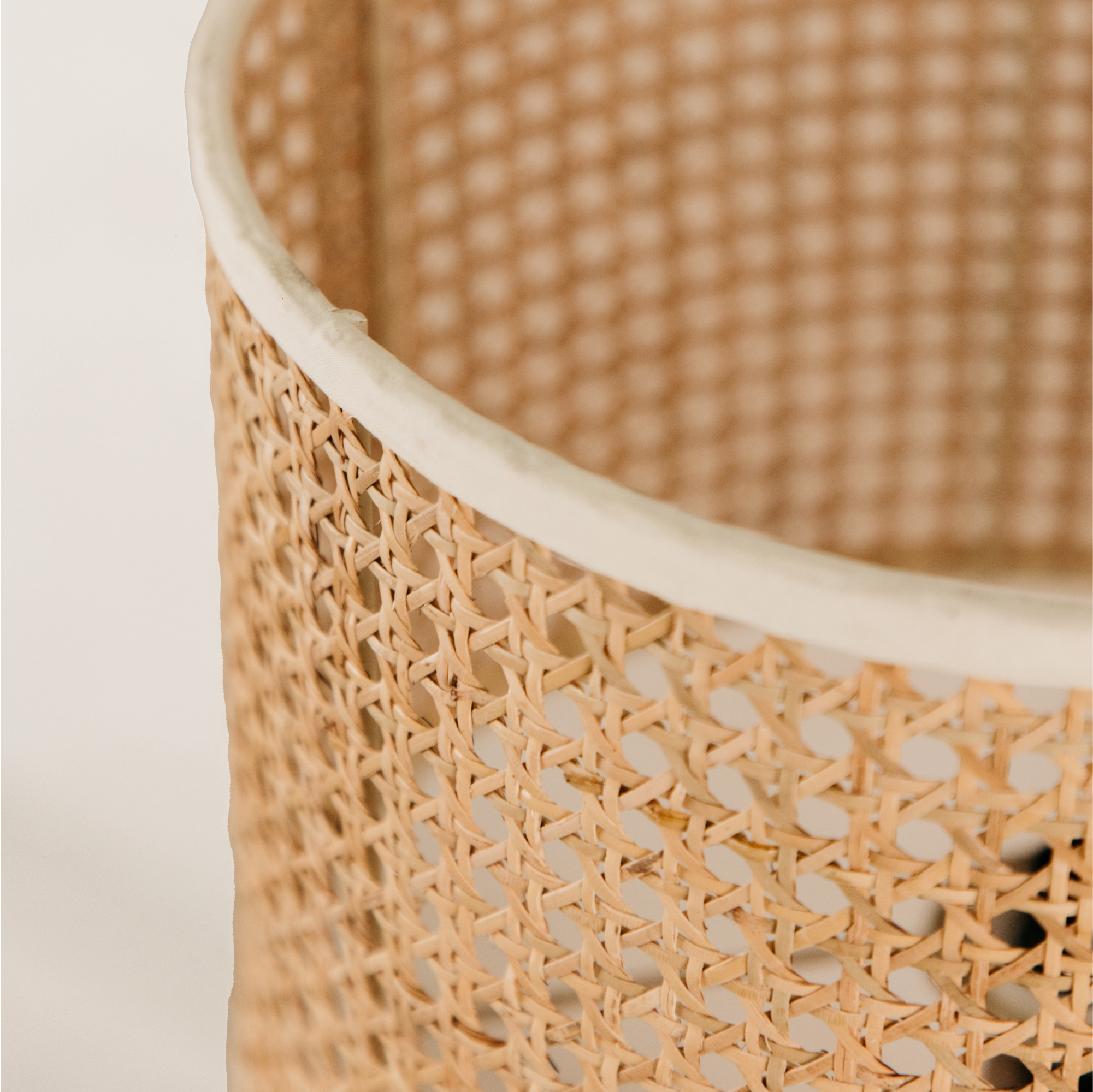 Baobab Table Lamp with Rattan Webbing Shade – Blonde