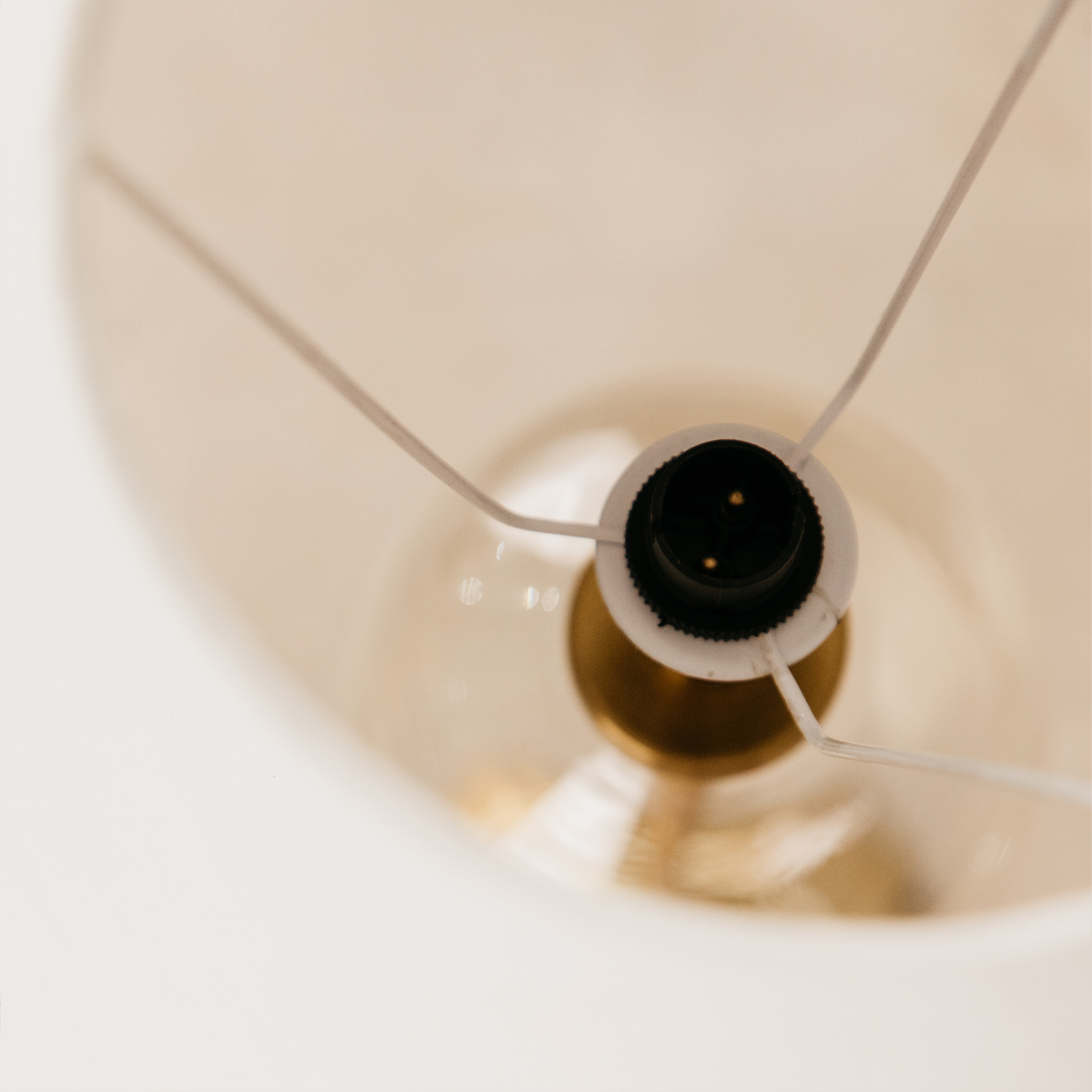 Beatrix Glass Table Lamp with Linen Shade – Brass