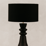 Bishop Table Lamp with Linen Shade – Black