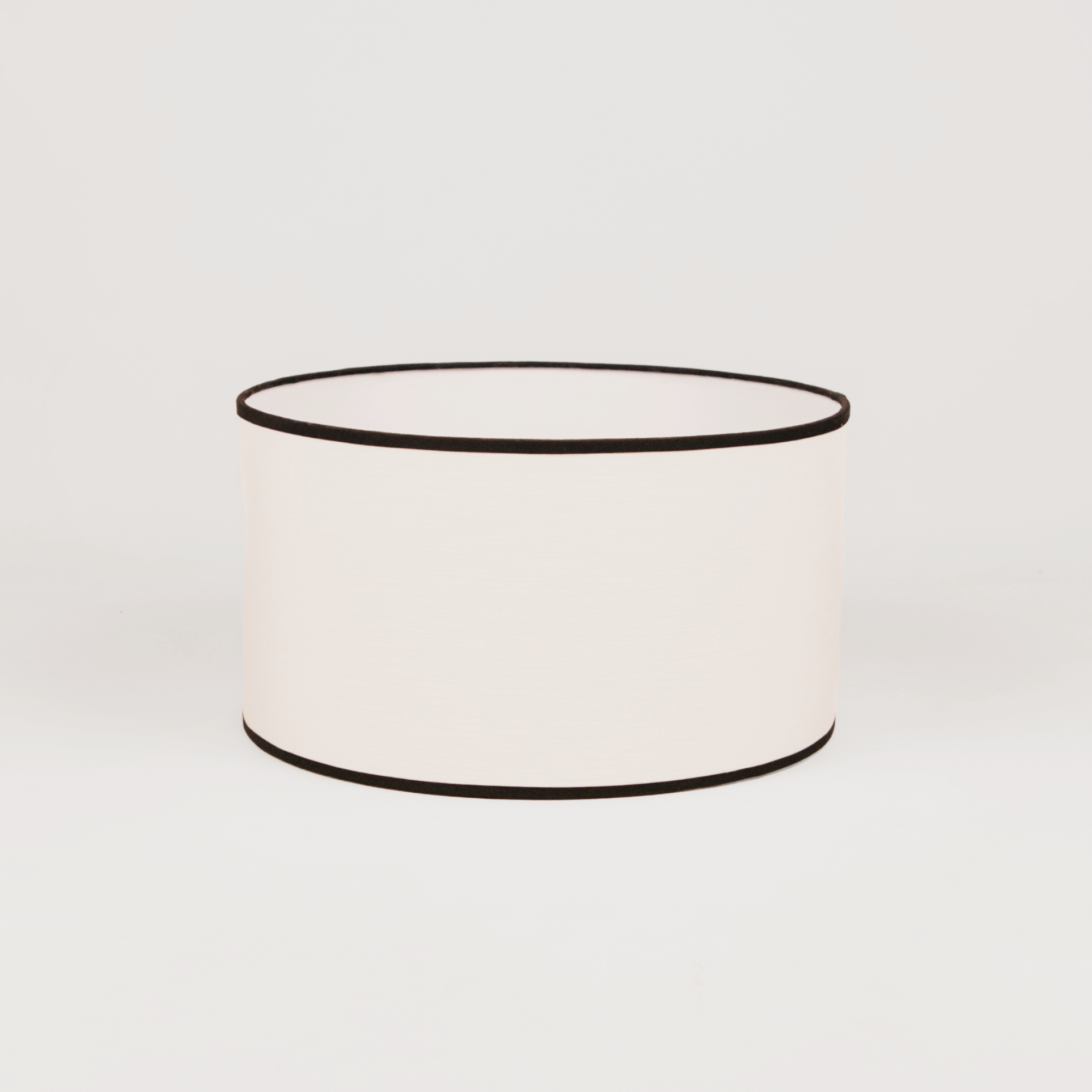 White Linen Shade – Black Binding