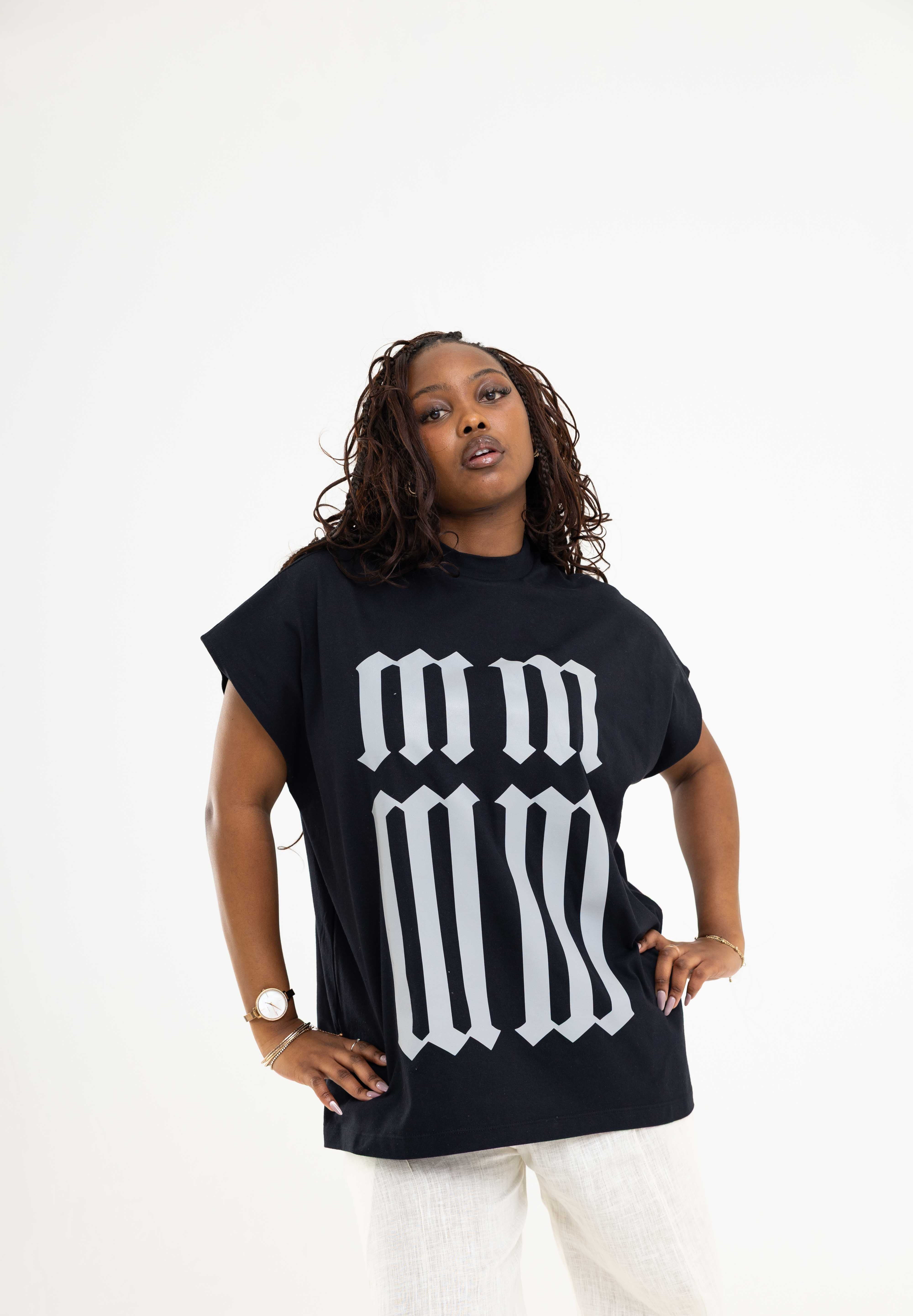 Black Reflective ‘SAINT MM’ Sleeveless Tee