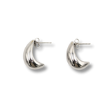 Curved Drop Earrings Silver