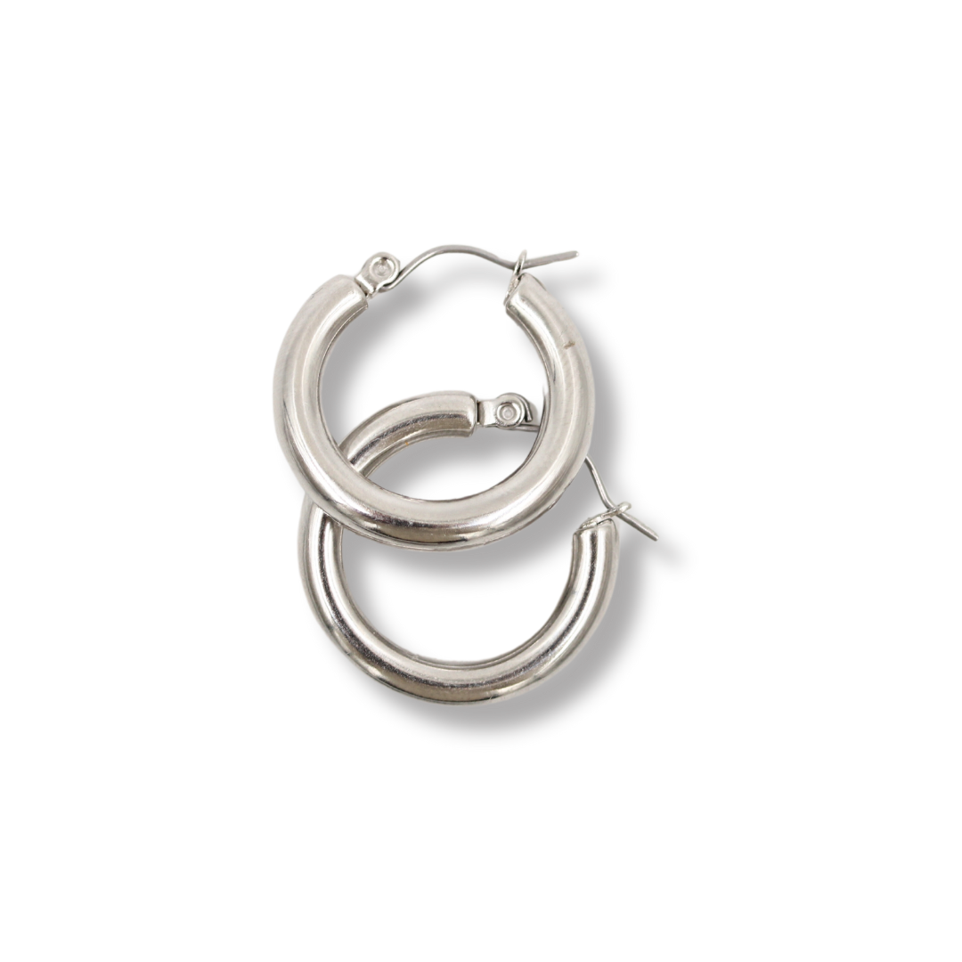 Plain Hoops Silver