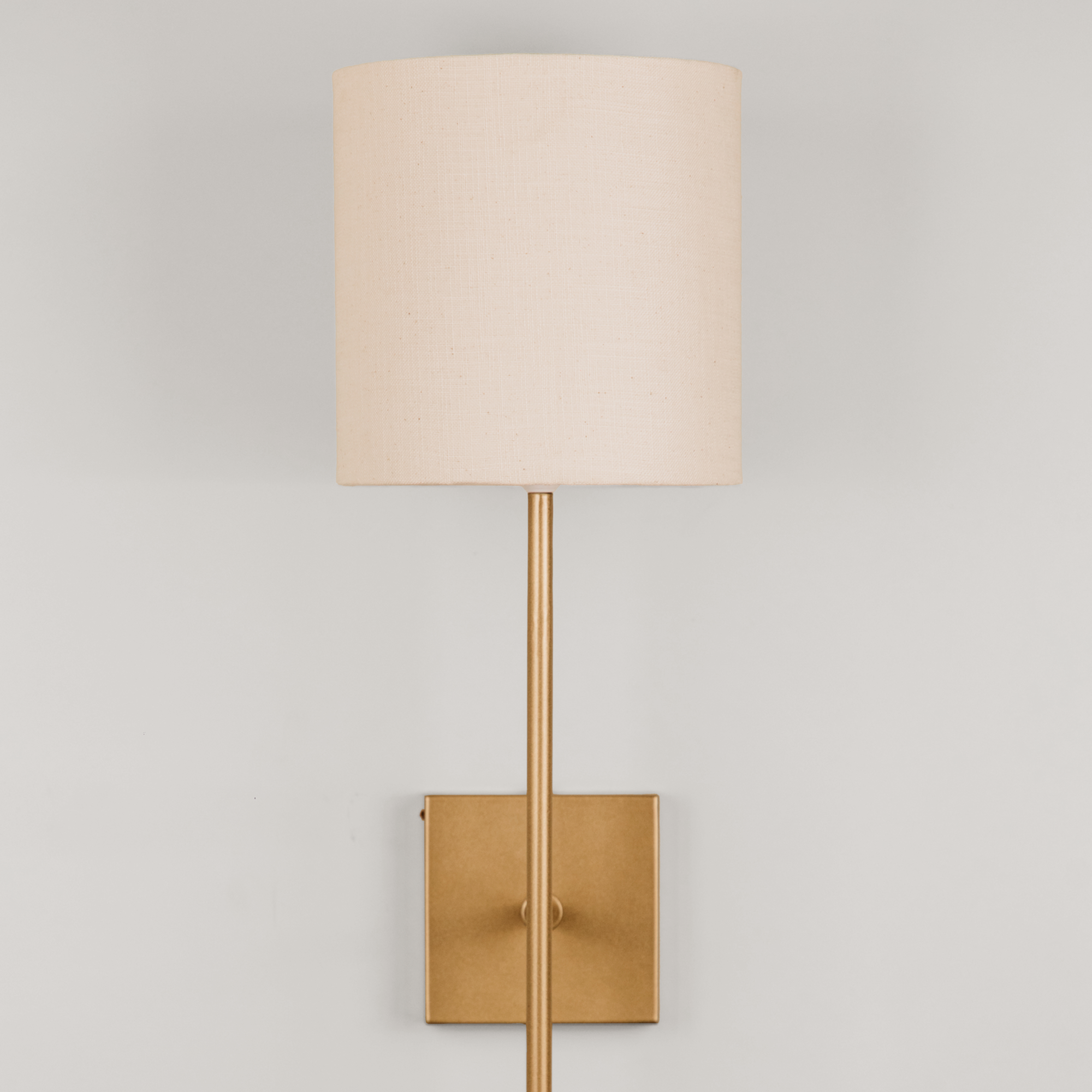 Bongo Wall Light with Linen Shade – Gold