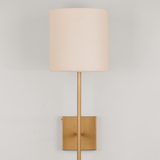 Bongo Wall Light with Linen Shade – Gold