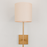 Bongo Wall Light with Linen Shade – Gold