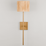 Bongo Wall Light with Raffia Shade – Gold