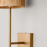 Bongo Wall Light with Raffia Shade – Gold