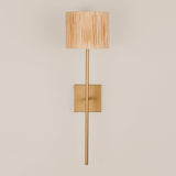 Bongo Wall Light with Raffia Shade – Gold