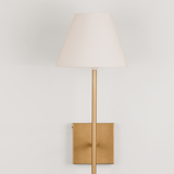 Bongo Wall Light with Tapered Linen Shade – Gold