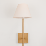 Bongo Wall Light with Tapered Linen Shade – Gold
