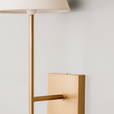 Bongo Wall Light with Tapered Linen Shade – Gold