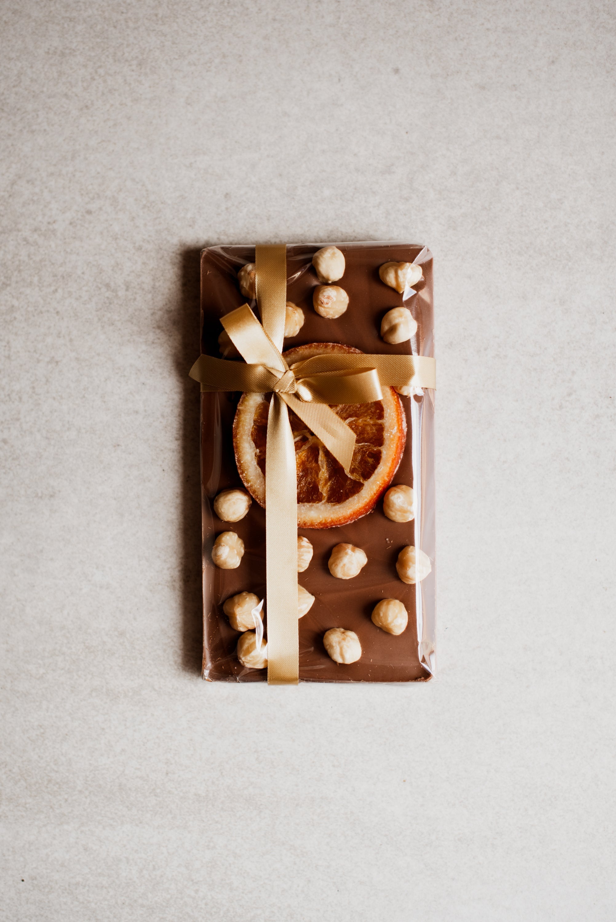 Orange & Hazelnut Topped Dark Chocolate Bar 150g