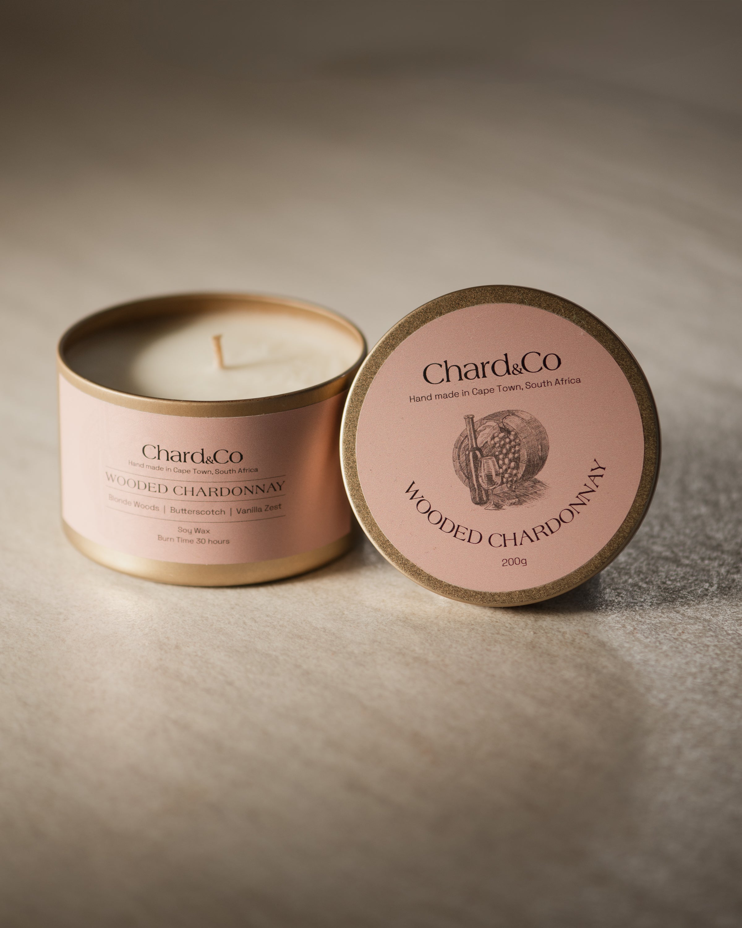Scented Candle Tin - Wooded Chardonnay 200g