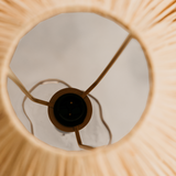 Bourke Glass Table Lamp with Raffia Shade – Brass