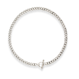 Bulky Clasp Necklace Silver