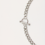 Bulky Clasp Necklace Silver