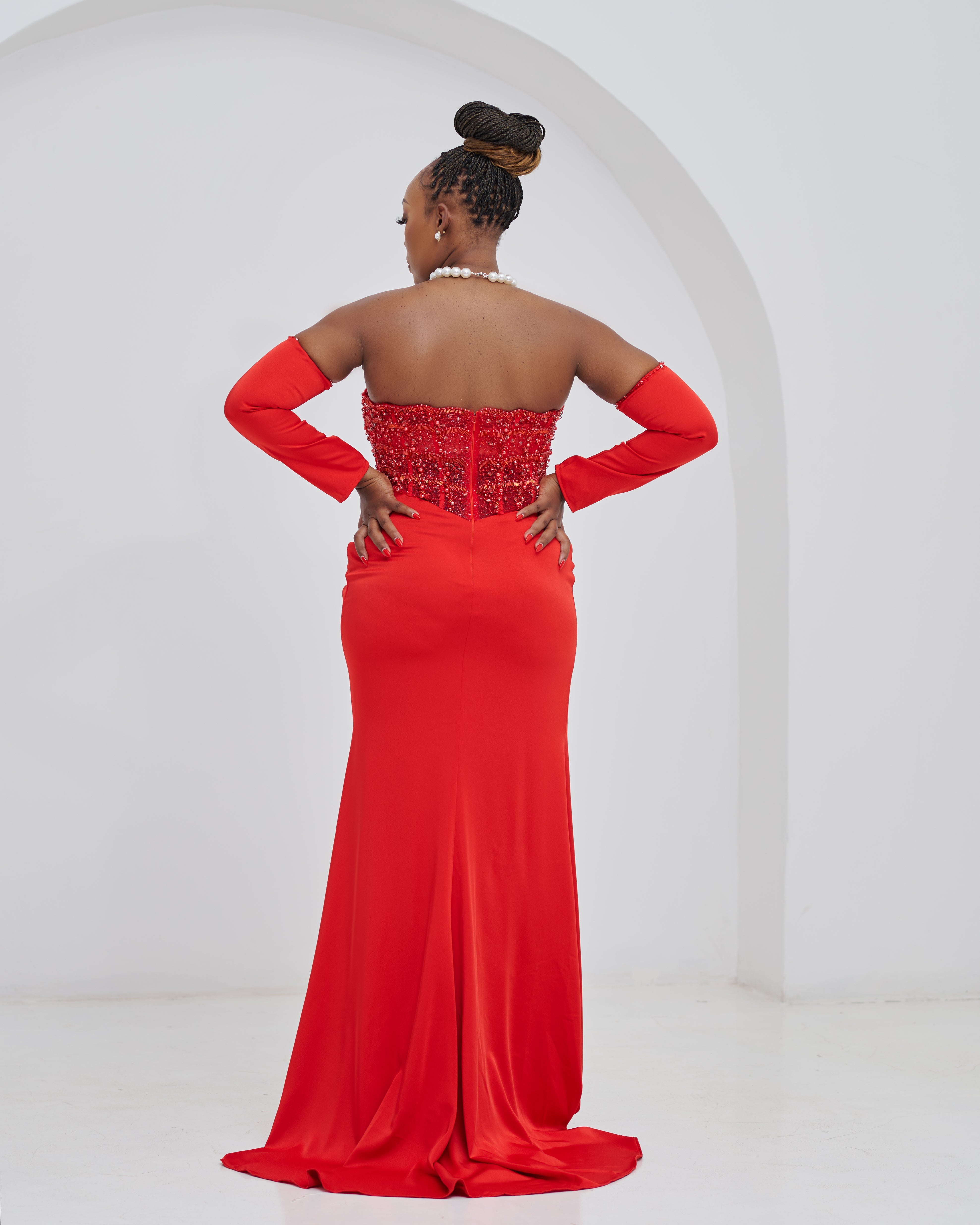 Royale Red Dress (50 % is Refundable Deposit)