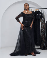 Ethereal Grace Black Dress