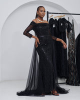 Ethereal Grace Black Dress