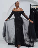 Ethereal Grace Black Dress