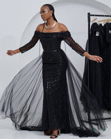 Ethereal Grace Black Dress