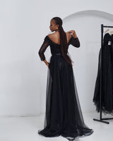 Ethereal Grace Black Dress