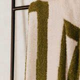 Cosy Geo Rice Velvet Throw – Green