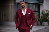 Burgundy Contemporary Suit