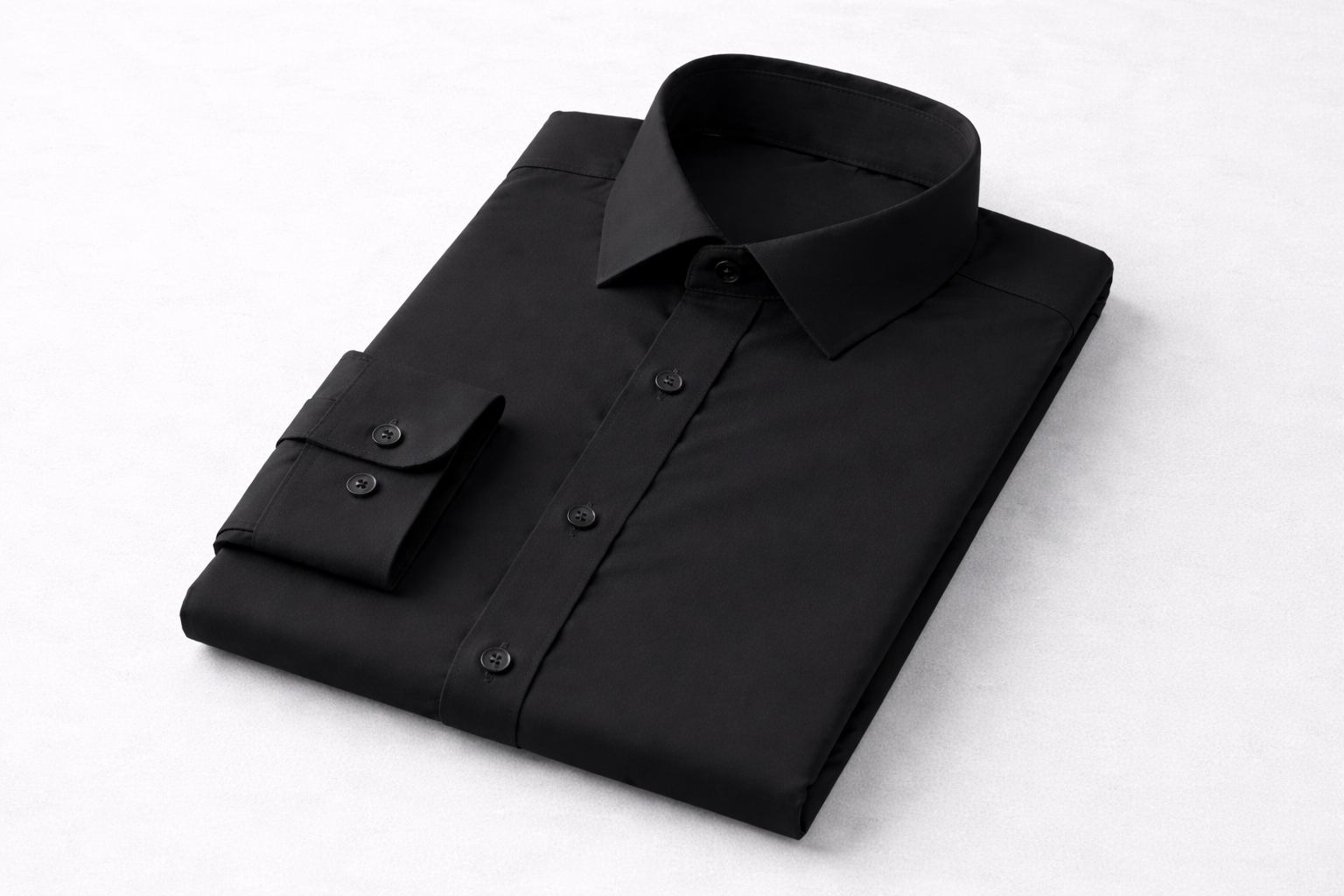 Black Spread Collar Shirt