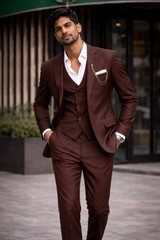 Chocolate Brown Contemporary Suit