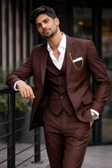Chocolate Brown Contemporary Suit