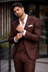 Chocolate Brown Contemporary Suit