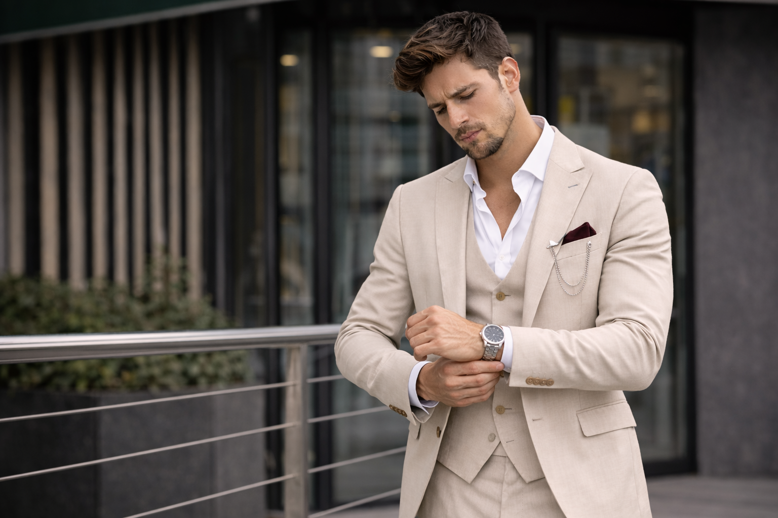 Hazel Brown Contemporary Suit