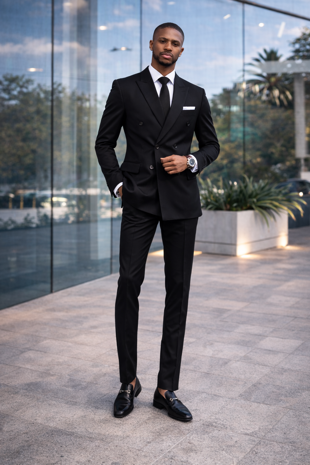 Black Double Breast Classic Suit