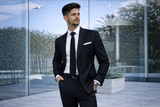 Black Pinstripe Double Breast Classic Suit
